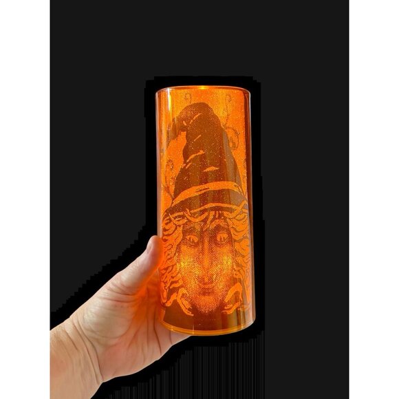Witch Light Flickering Halloween Candle Masquerade Party Cracker Barrel 7" x 3" - Picture 2 of 11